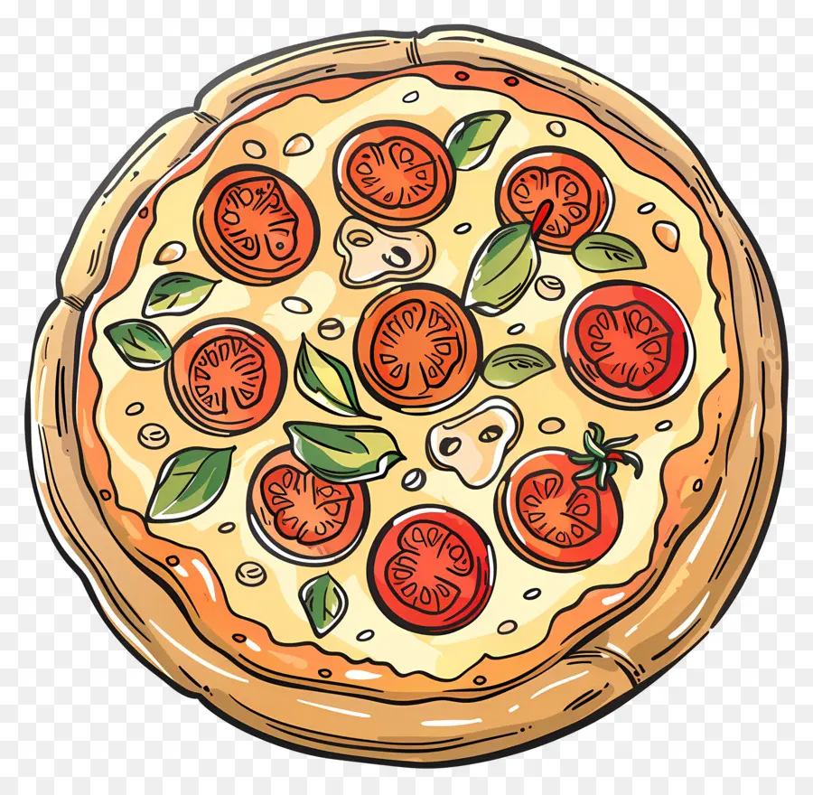 Pizza Vegetariana，Pizza PNG