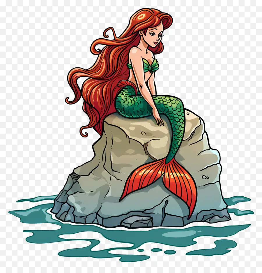 Sirena，Sirena En Roca PNG