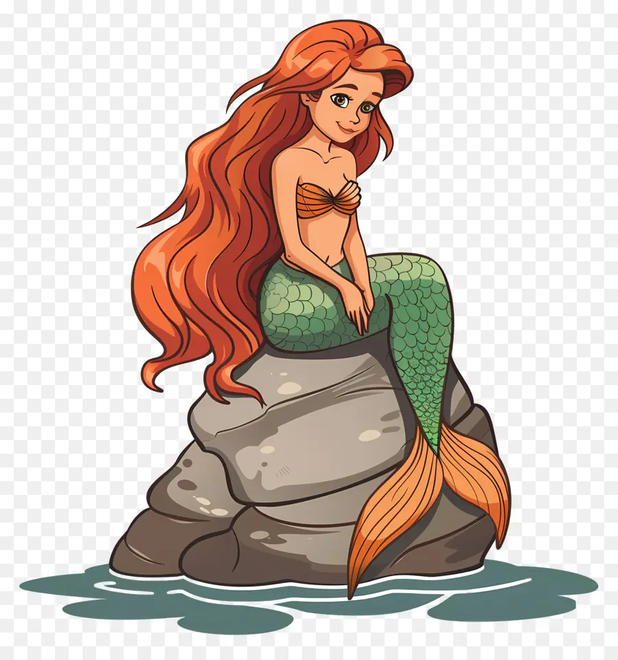 Sirena，Sirena En Roca PNG