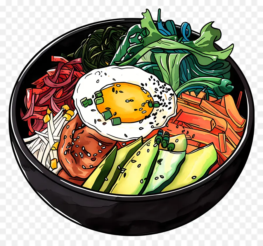 Bibimbap，Huevo Frito PNG