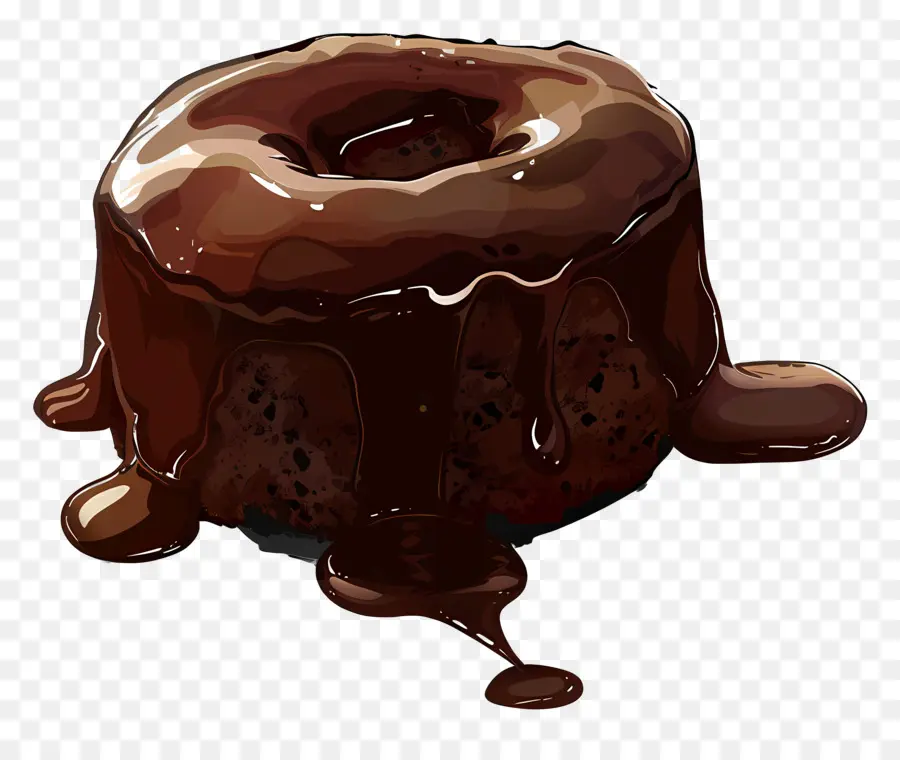 Pastel De Lava De Chocolate，Donut De Chocolate PNG