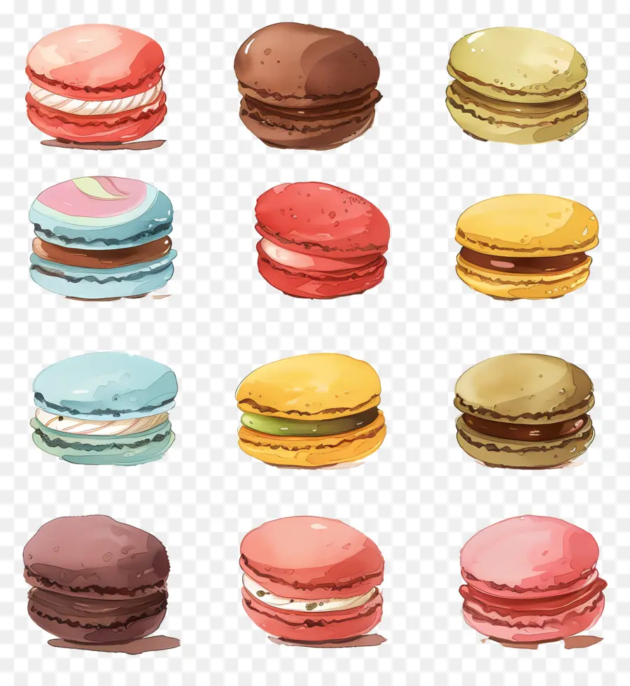 Macarons，Postres PNG