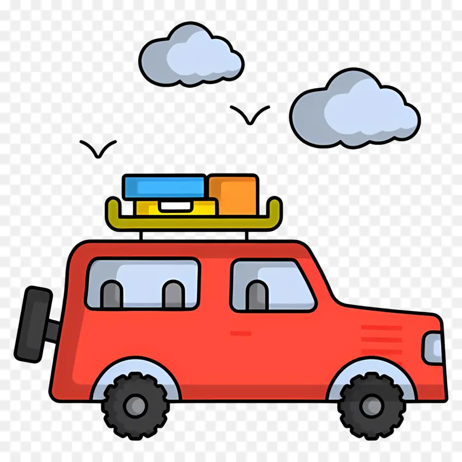 Haga Un Día De Viaje Por Carretera，Coche Rojo PNG