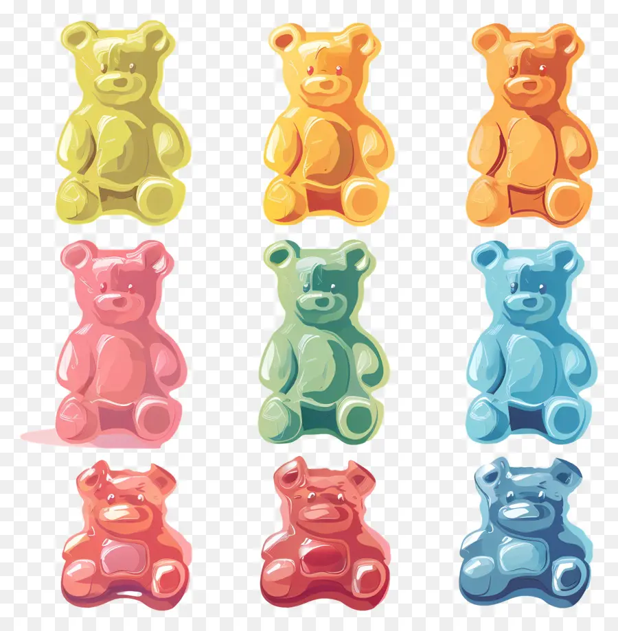 Gummy Bears，Osos Coloridos PNG