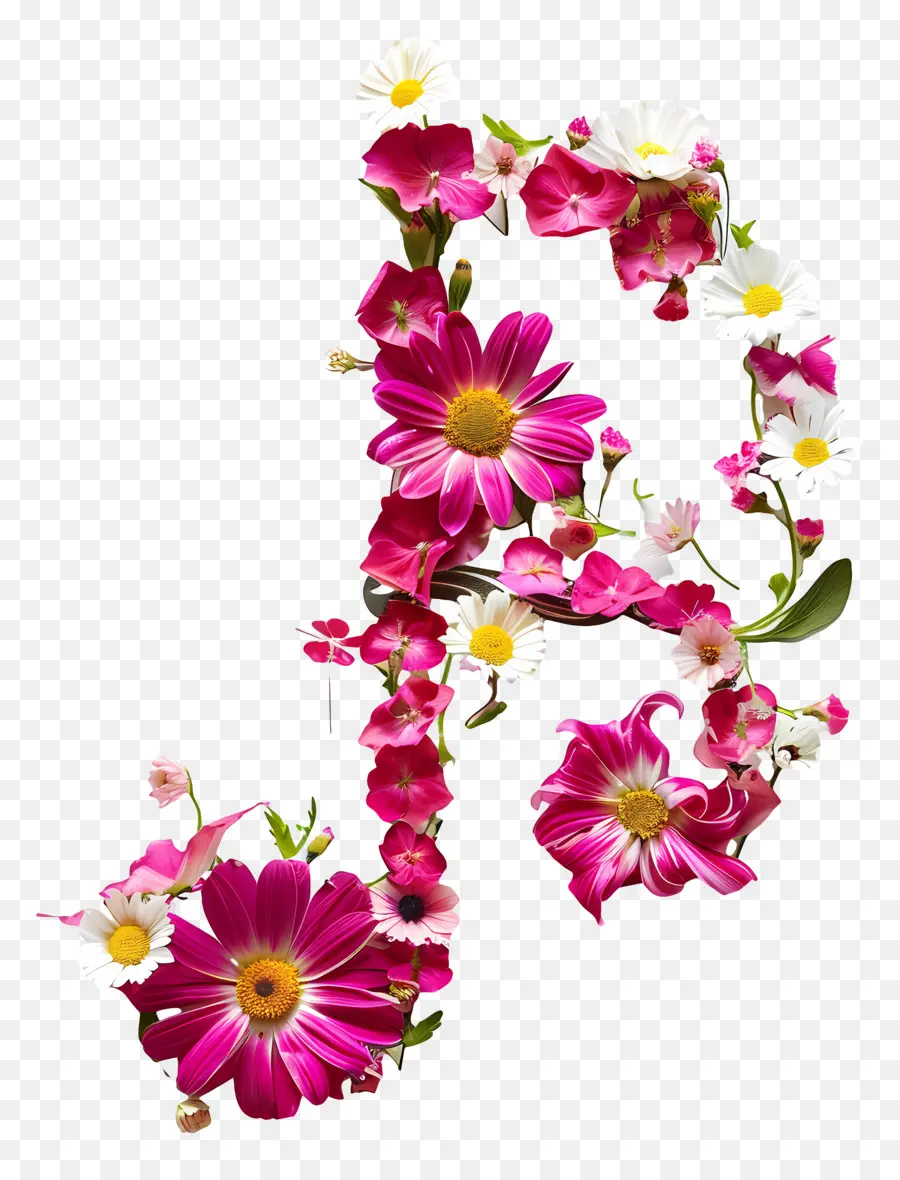 Nota De La Música，Floral Carta PNG