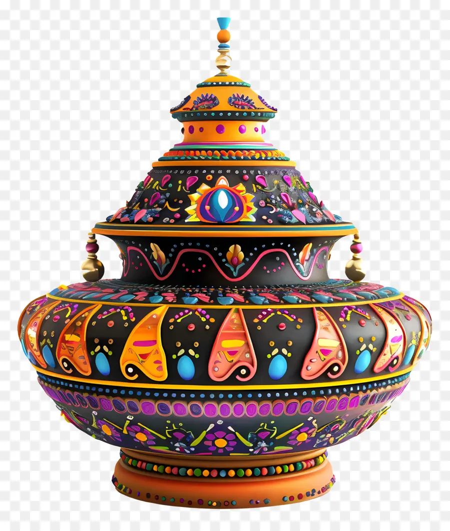 Kalash，Jarrón Colorido PNG