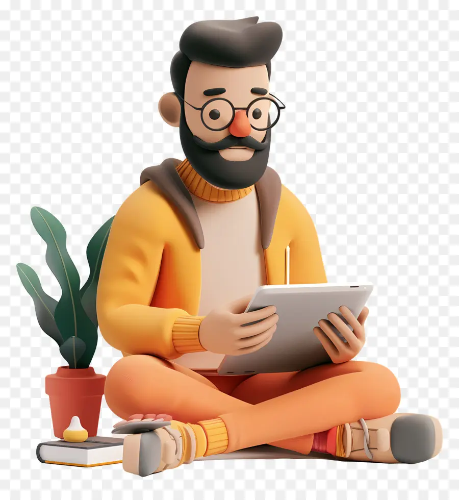 Hombre Que Trabaja，Tableta PNG