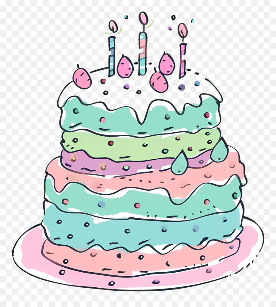 Pastel De Cumpleaños，Colorido PNG