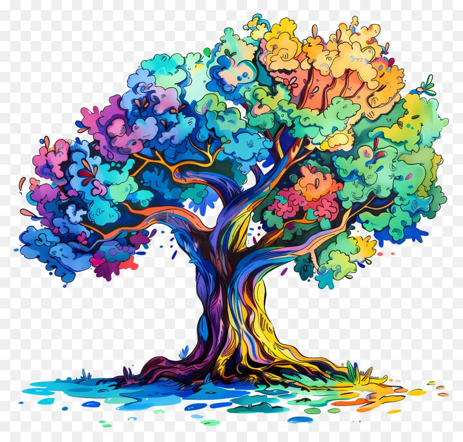 Árbol，Colorido árbol PNG