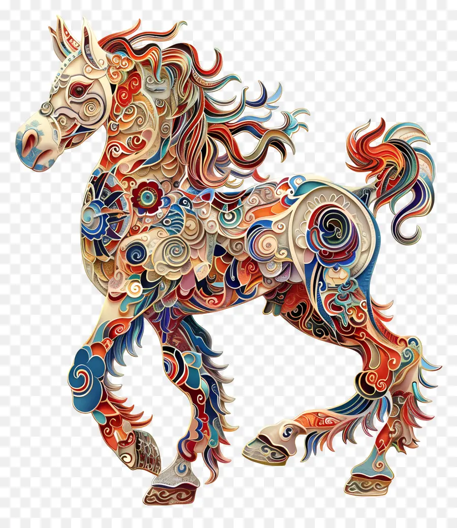 Zodíacos Chinos，Caballo Decorativo PNG