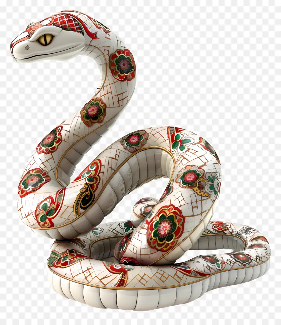 Zodiacos Chinos，Serpiente De Porcelana PNG