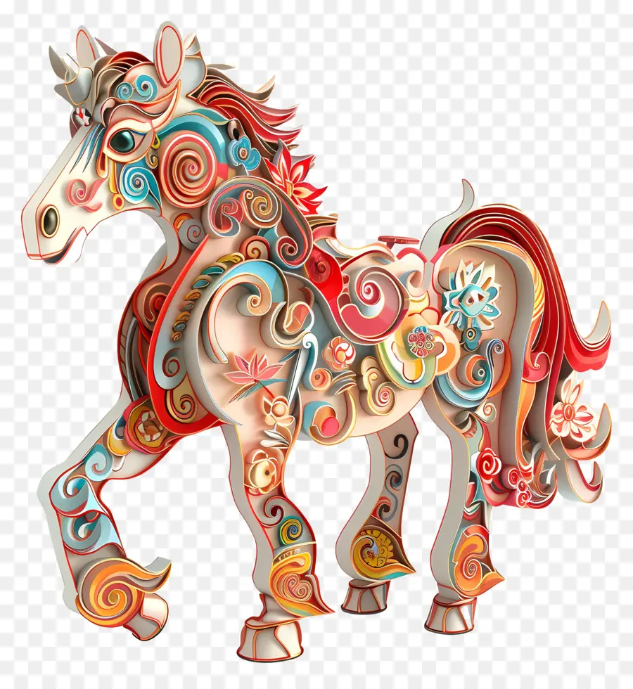 Zodíacos Chinos，Caballo Decorativo PNG