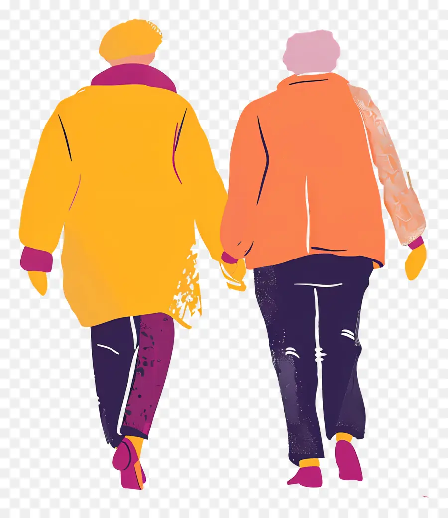 Ciudadanos De La Tercera Edad Día，Mujeres Caminando PNG