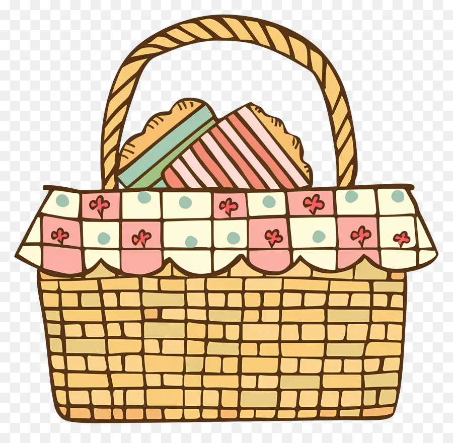 Cesta De Picnic，Wicker Basket PNG