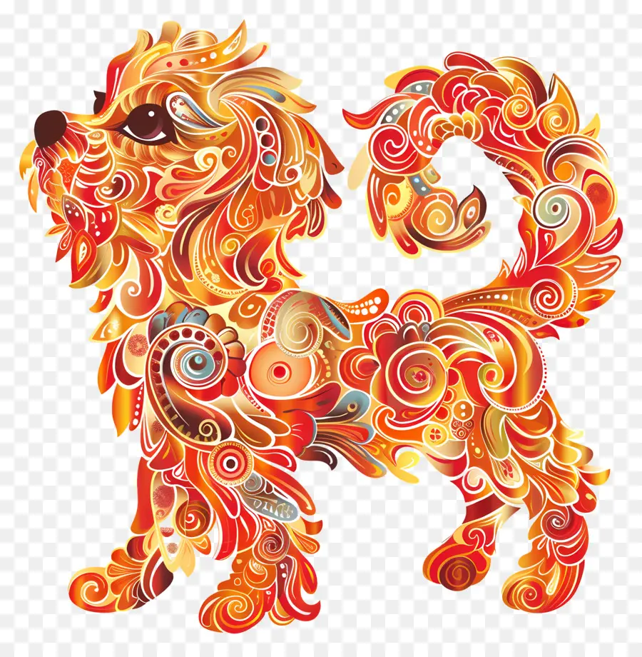 Zodiacos Chinos，Yellow Dog PNG