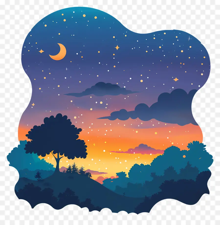 Noche De Verano，Paisaje PNG