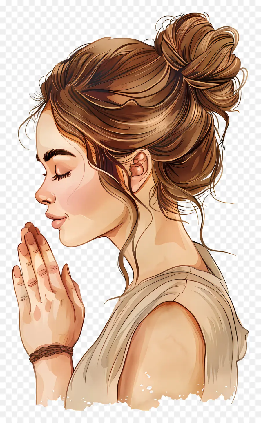 Namaste，Mujer PNG