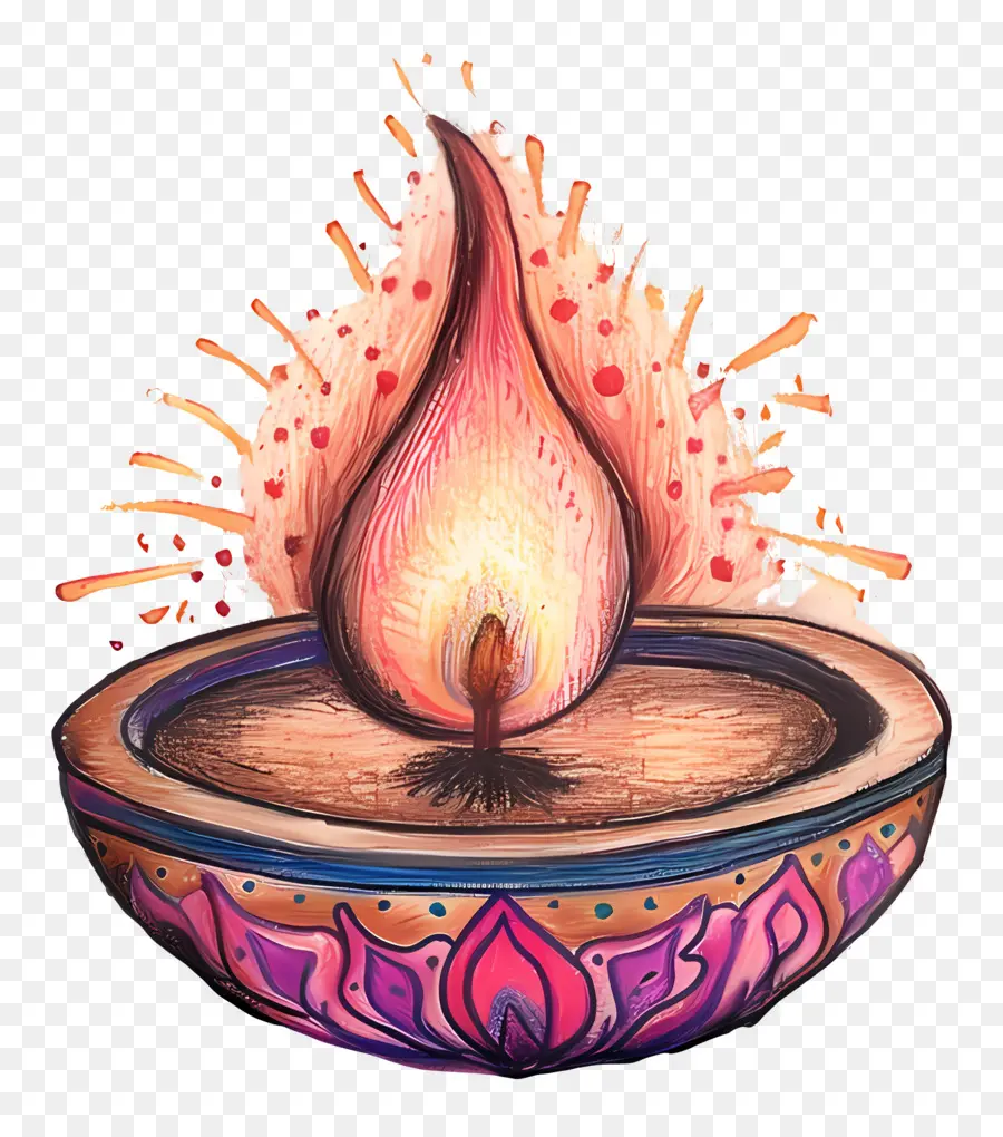 Diya Deepawali，Lámpara De Aceite PNG