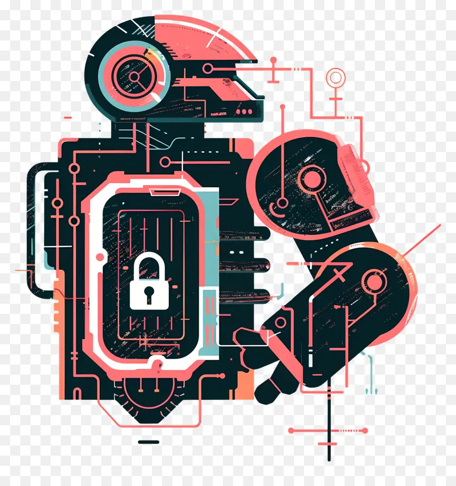 AI Seguridad De La Información，Robot Mecánico PNG