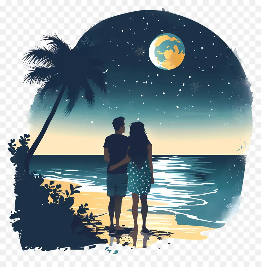 Noche De Verano，Romántica Escena PNG