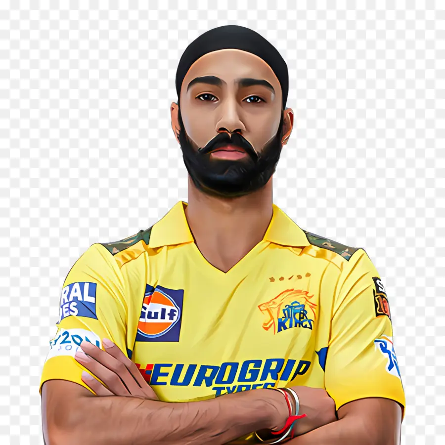 Chennai Super Kings，Hombre Con Camisa Amarilla PNG