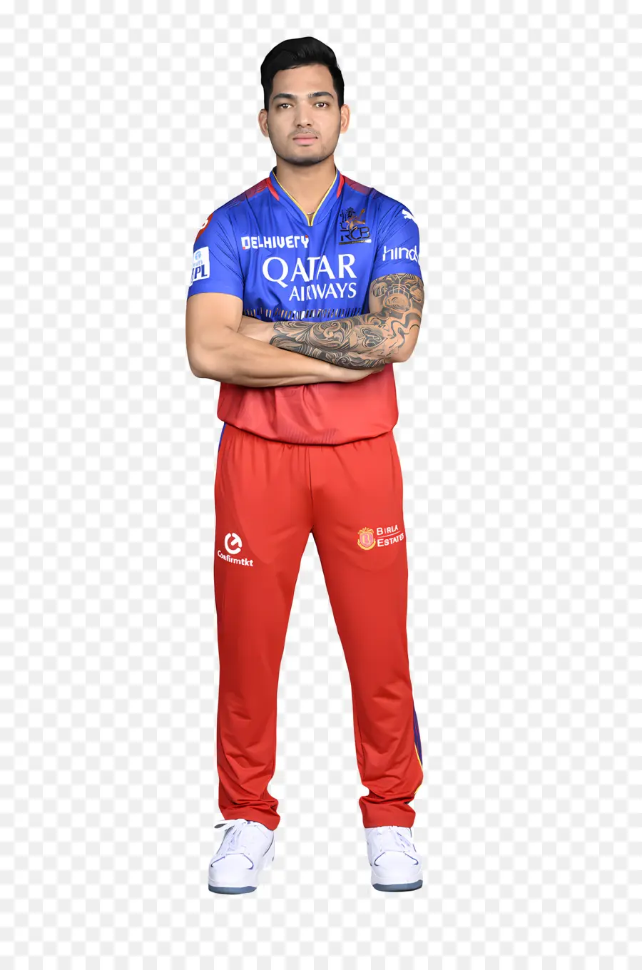 Uniforme Rojo Y Azul，Jugador De Críquet En Jersey Rojo Y Azul PNG