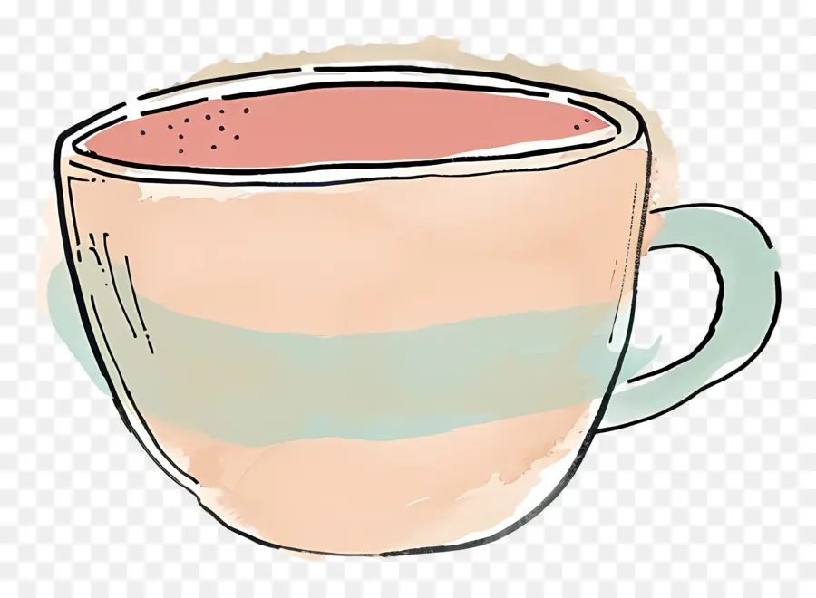 Taza De Café，Taza Rosada Y Azul PNG