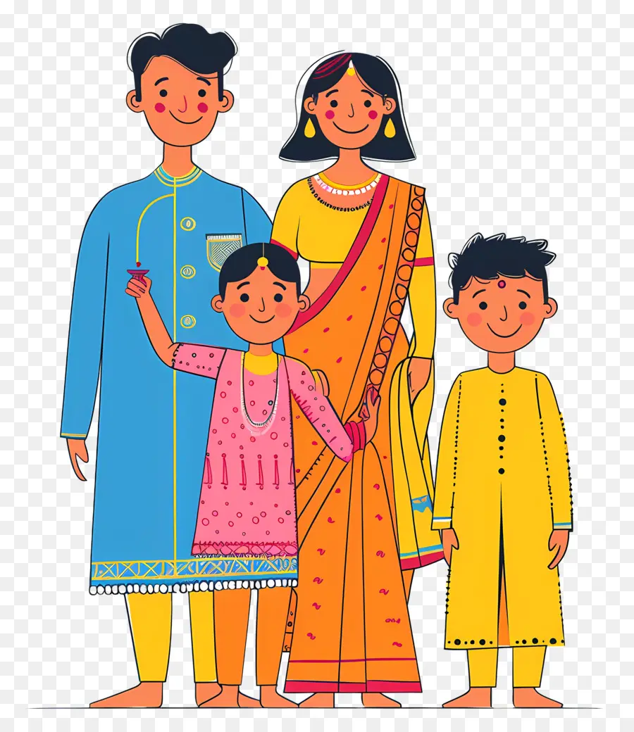 Familia Indígena，Atuendo Tradicional PNG