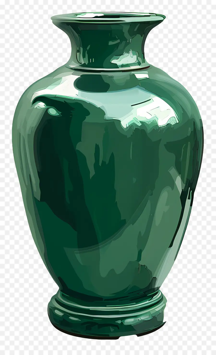 Jarrón Verde，Diseño Elegante PNG