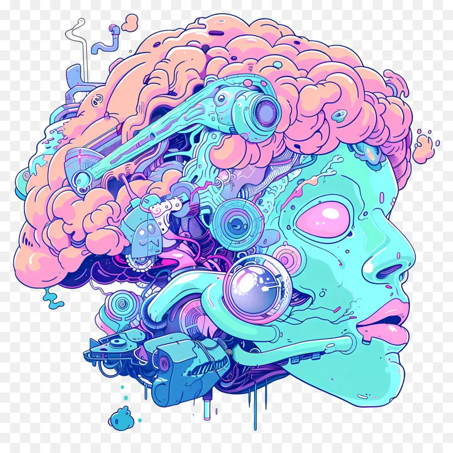 Inteligencia Artificial，Cerebro Futurista PNG