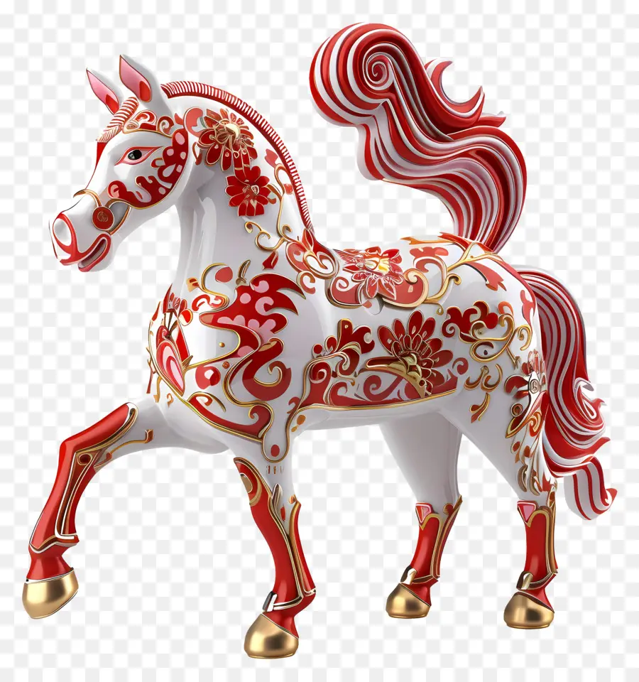 Zodiacos Chinos，Figura De Caballos De Metal PNG