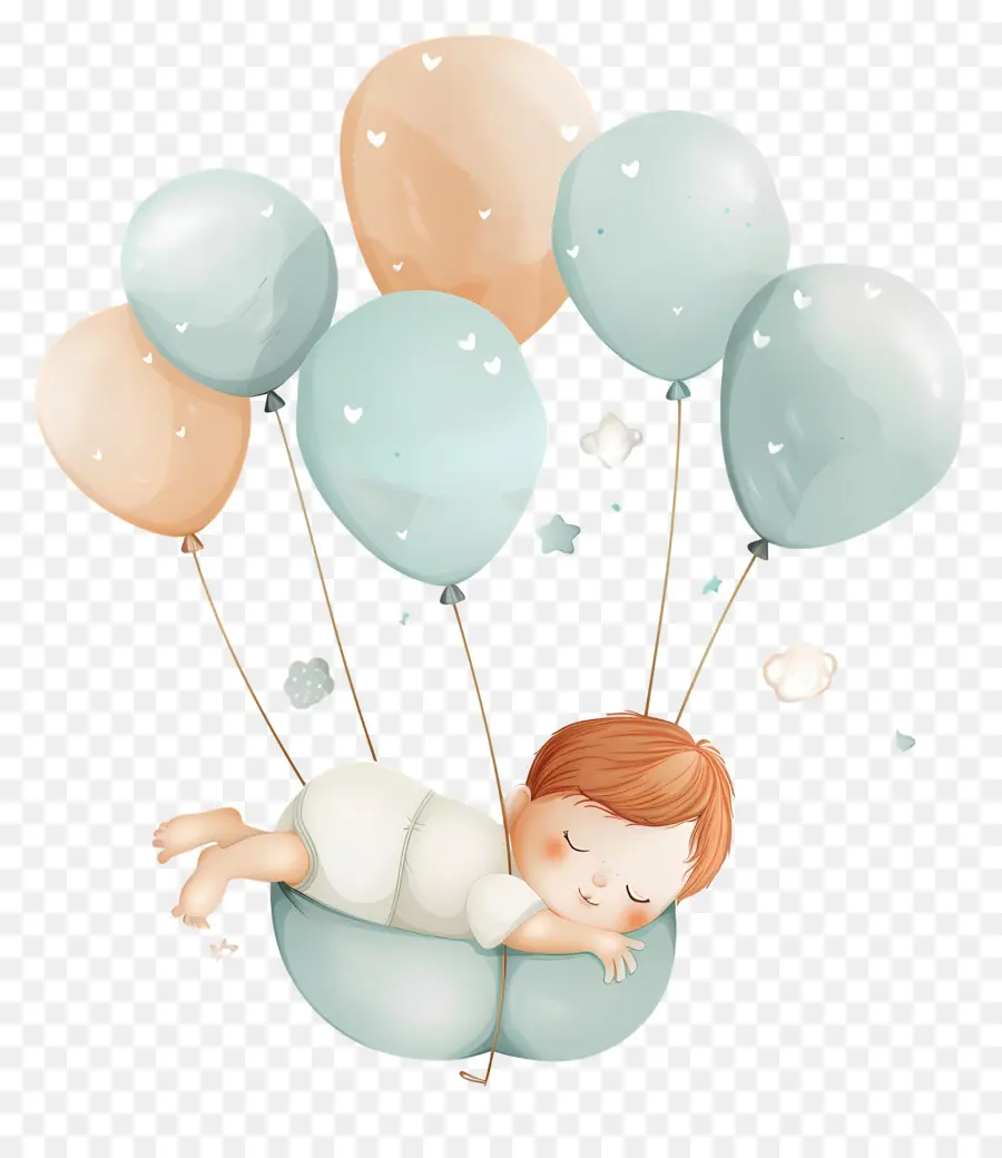 Recién Nacido，Bebe Con Globos PNG