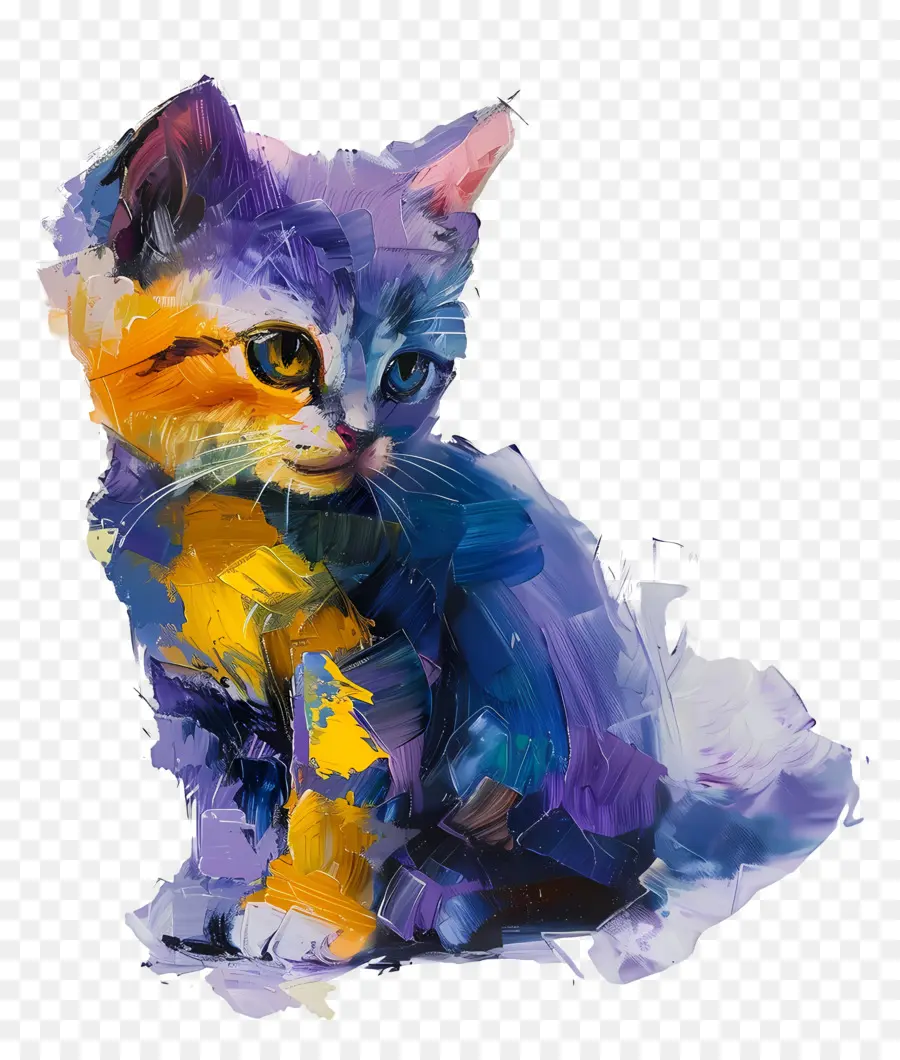 Pintura Al óleo，Gato PNG