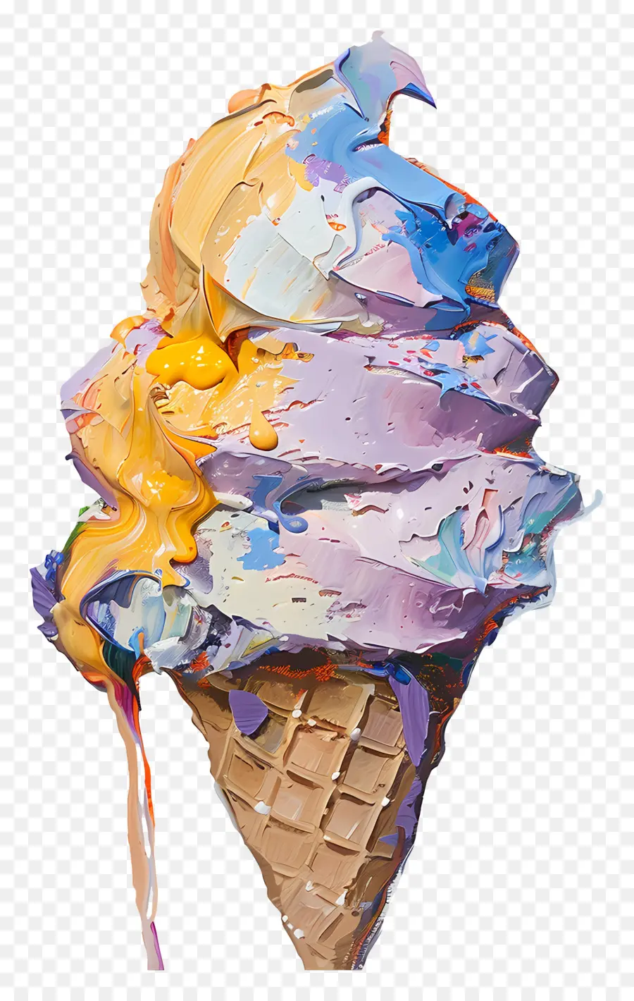 Pintura Al óleo，Helado Colorido PNG