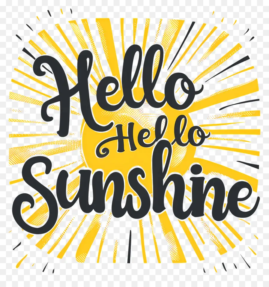 Hola Sunshine，Tipografía Dibujada A Mano PNG