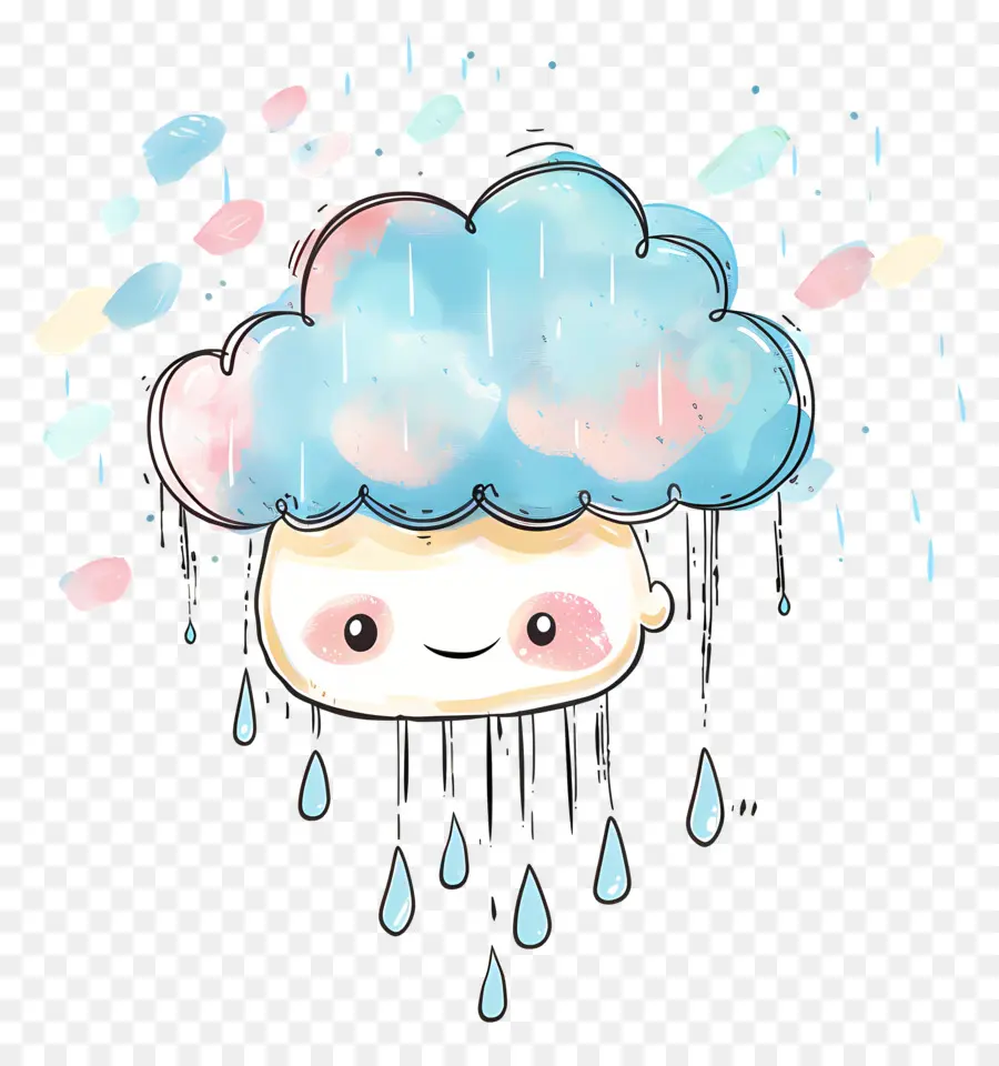 La Lluvia，De Dibujos Animados En La Nube PNG