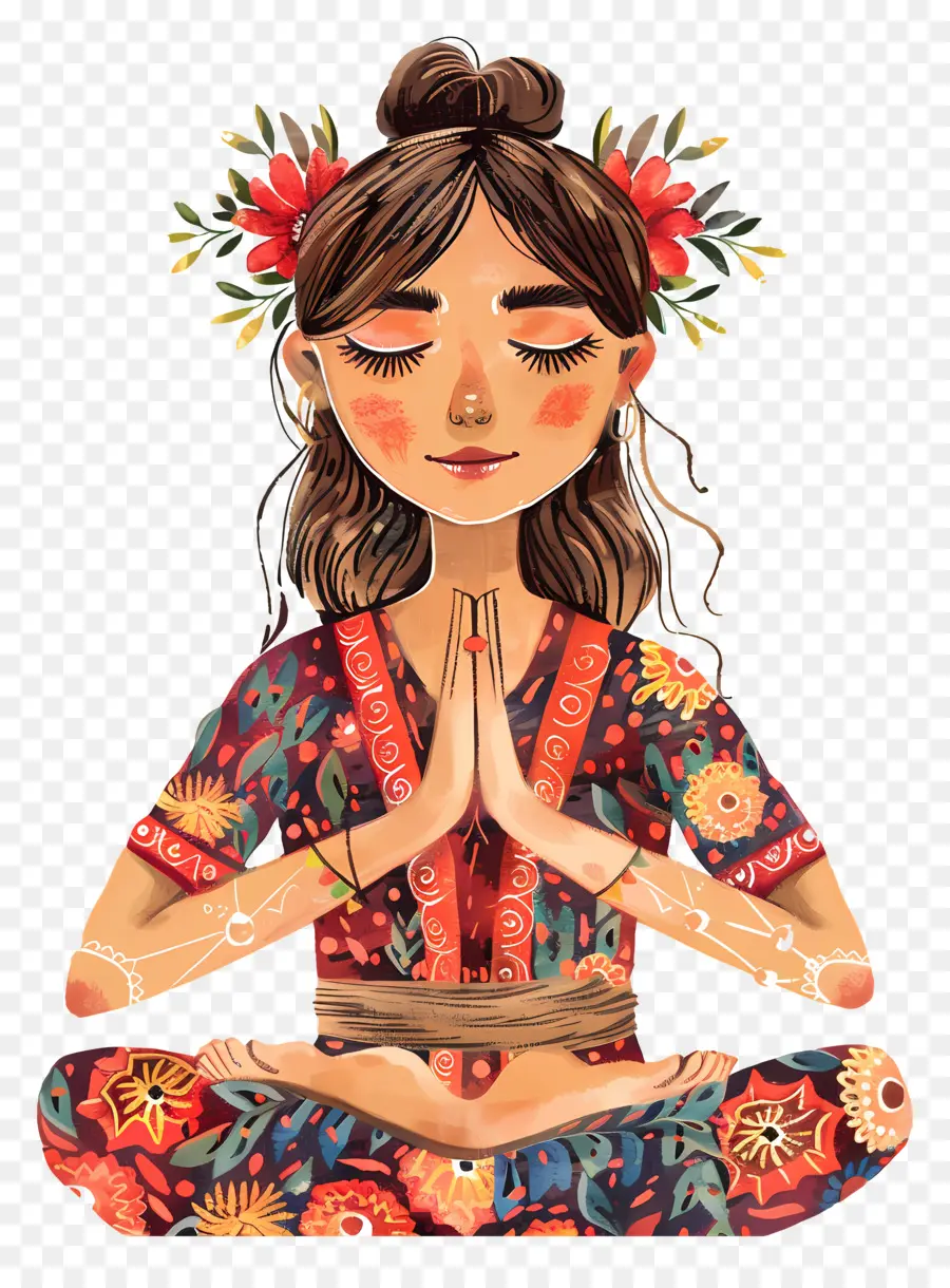 Namasté，Mujer Meditando PNG