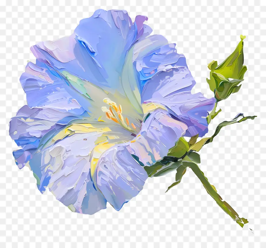 Pintura Al óleo，Flor Azul PNG