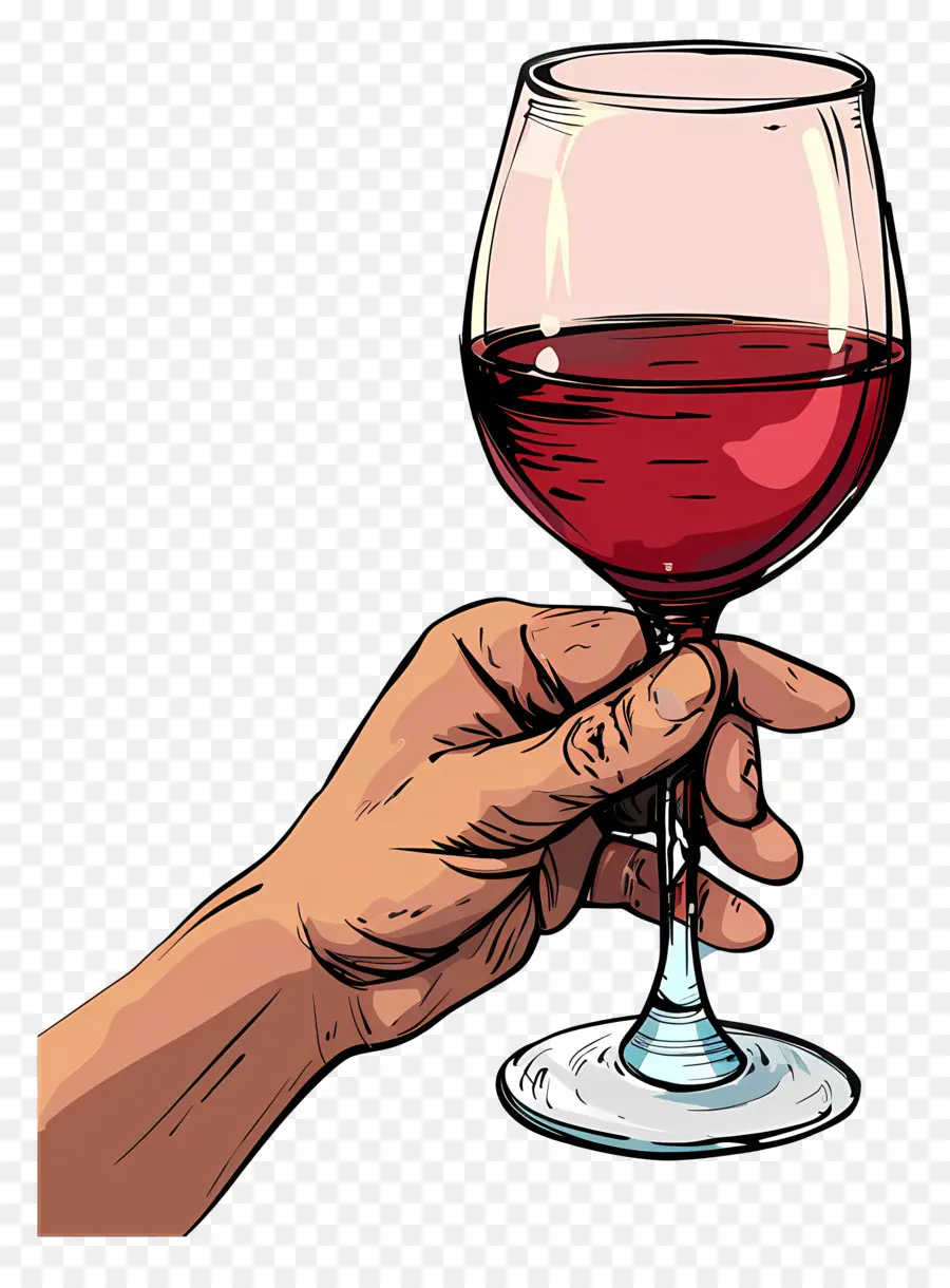 Mano Que Sostiene El Vino，Vino Tinto PNG