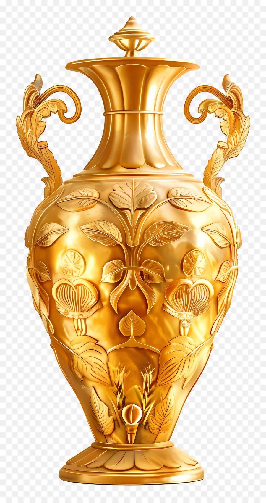 Jarrón De Oro，Florero De Metal PNG