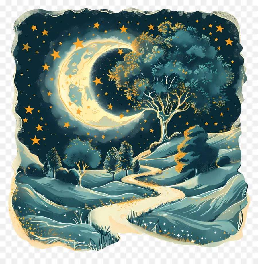 Noche De Verano，Paisaje Nocturno PNG