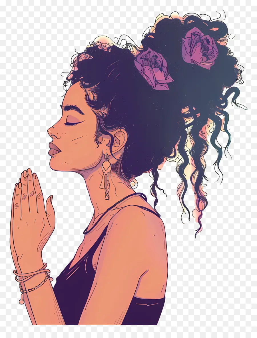 Namaste，Peinado Afro Hojaldre PNG