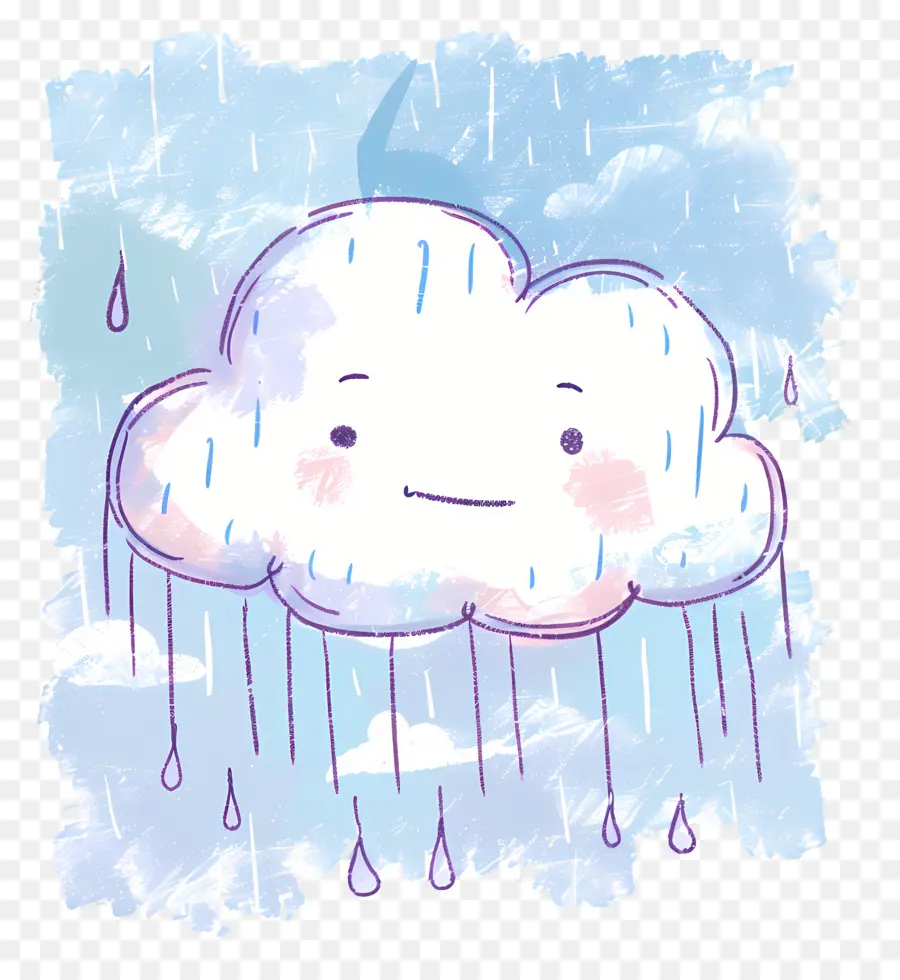 La Lluvia，De Dibujos Animados En La Nube PNG