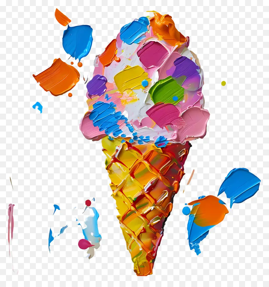 Pintura Al óleo，Helado PNG