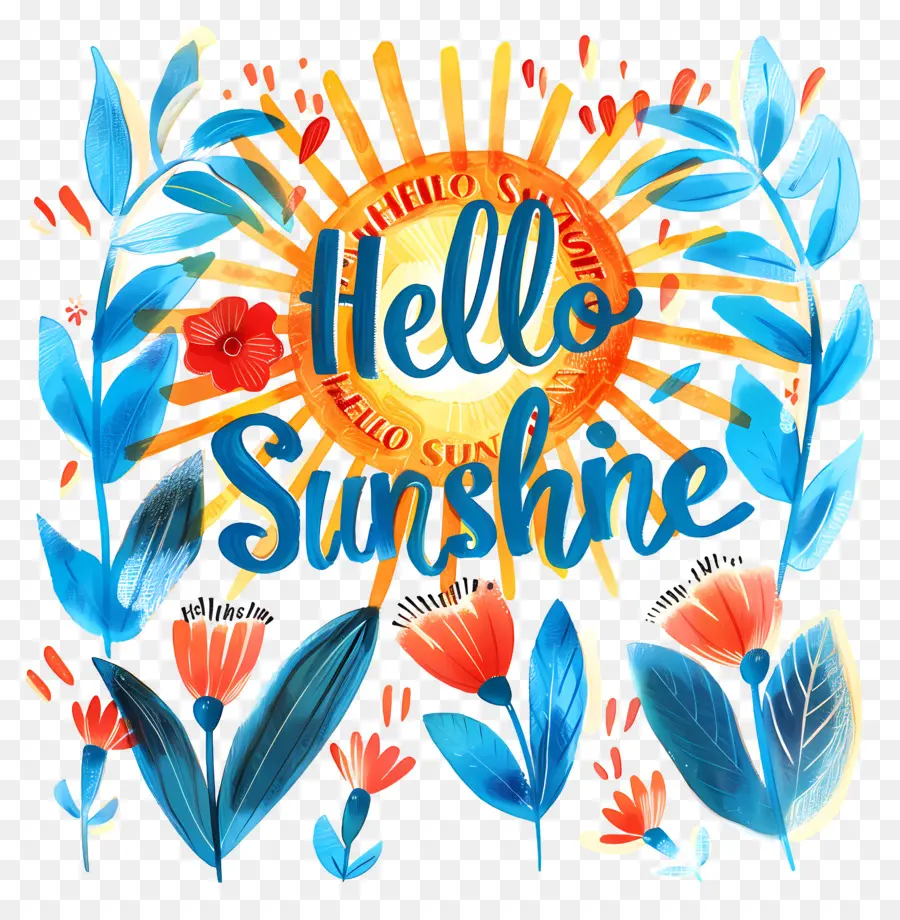 Hola Sunshine，Ilustración Acuarela PNG