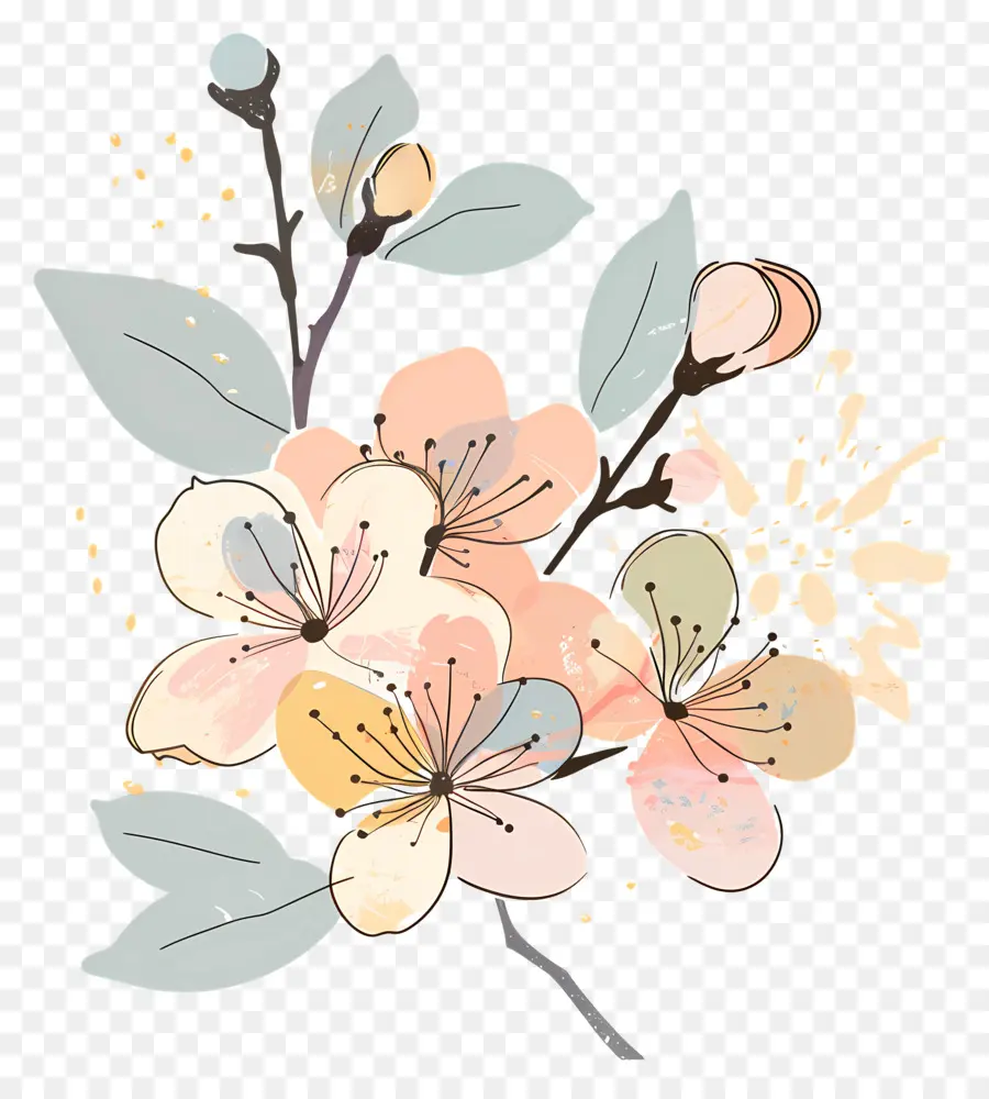 Flores De Primavera，Ramo De Flores PNG