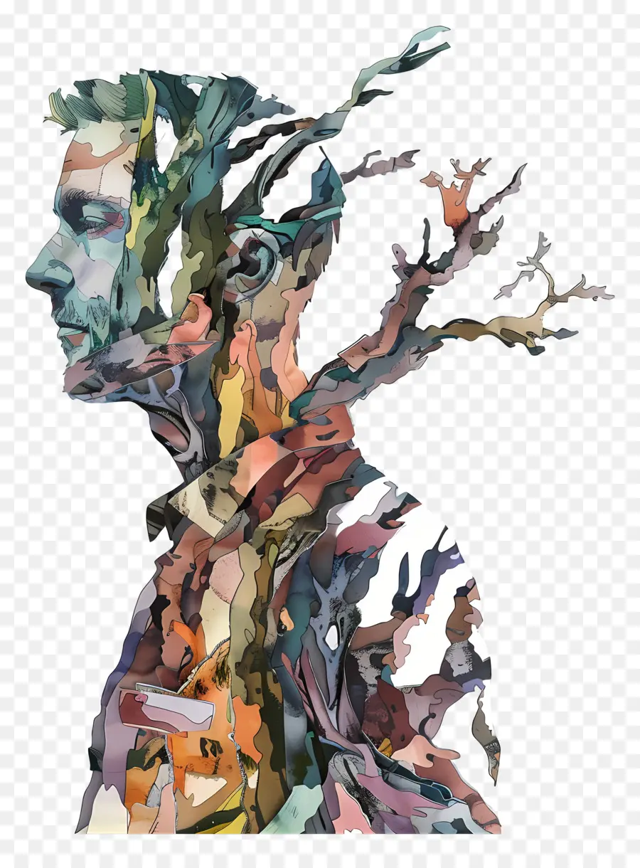 Hombre Abstracto，Árbol PNG