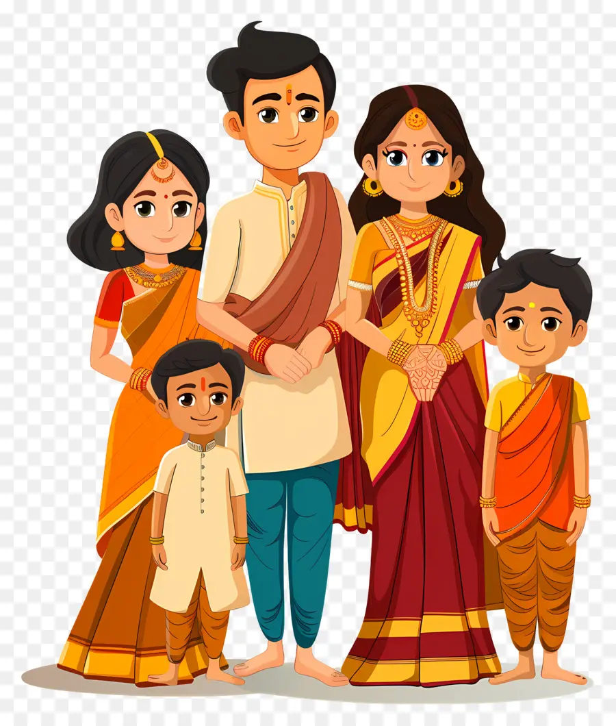 Familia Indígena，Retrato De La Familia India PNG