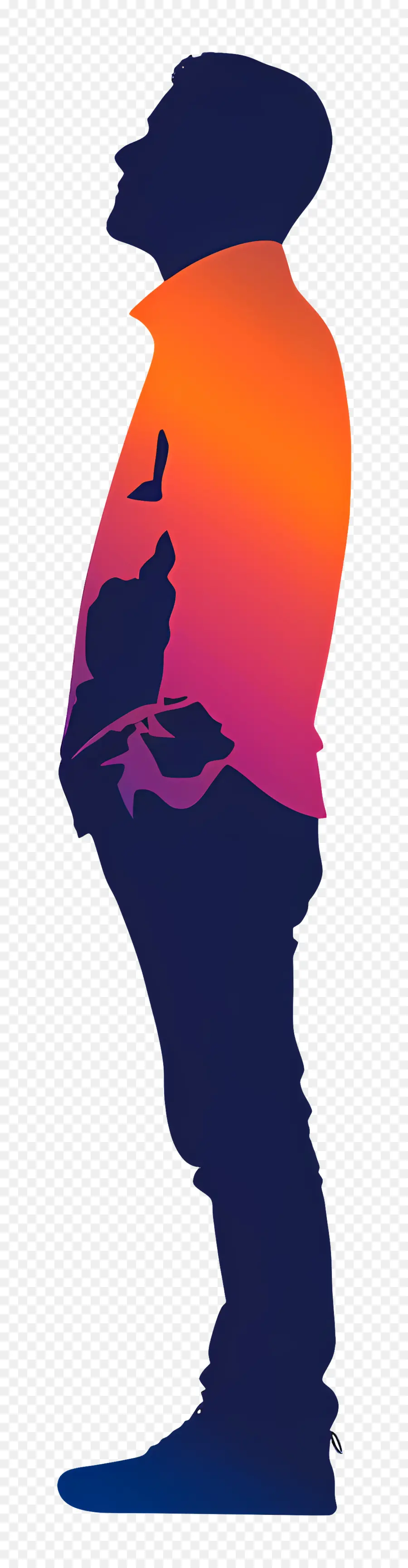 Silueta De Hombre，Atardecer PNG