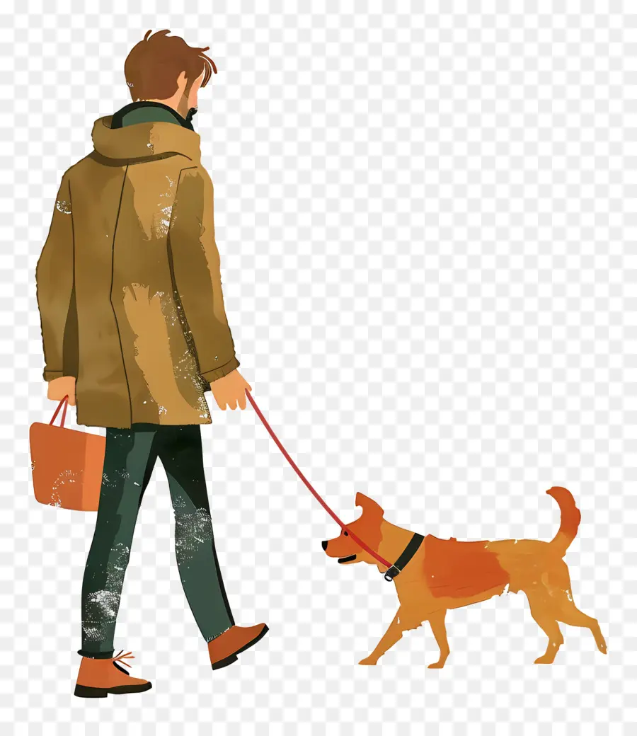 El Hombre Al Perro De Paseo，Pasear Al Perro PNG